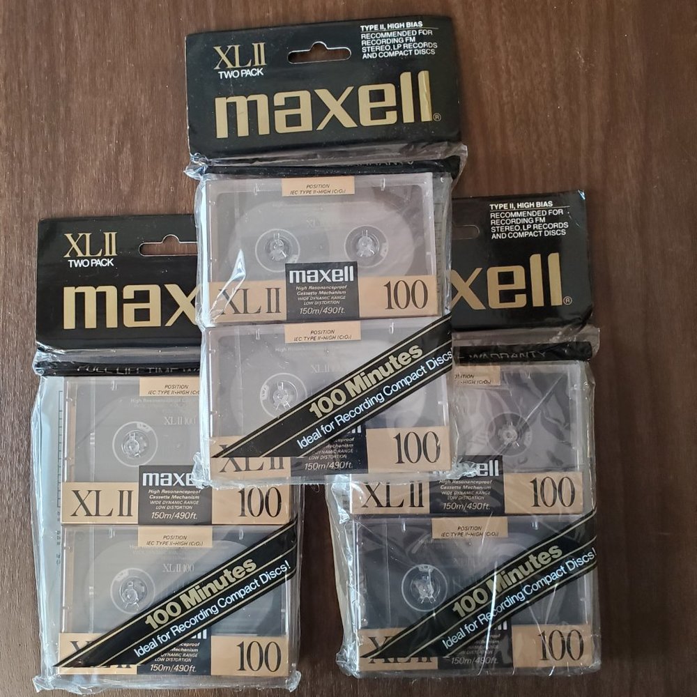 3 Packages Maxell XLII 100 2 Pack High Bias Cassette Tapes New